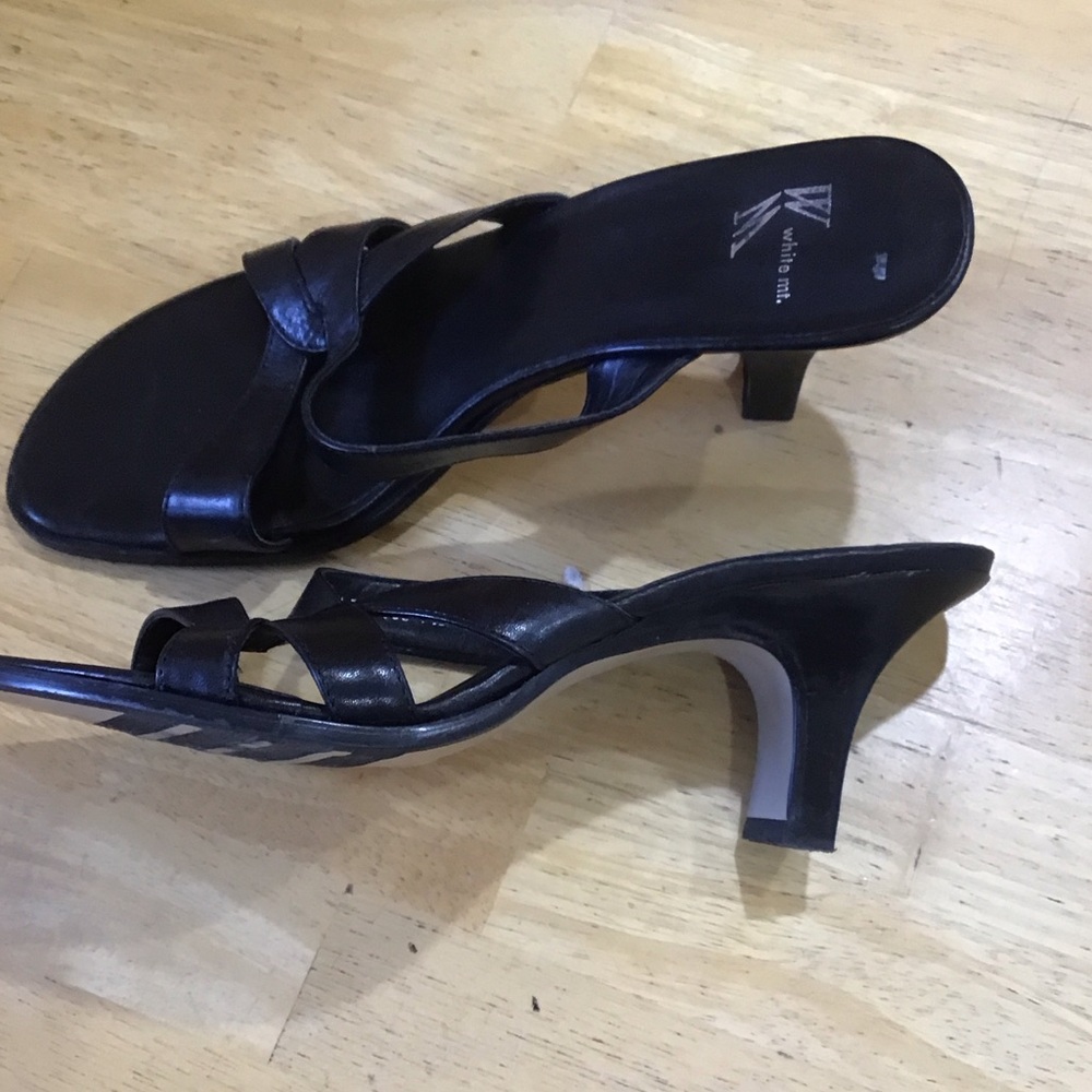 White Mountain Black Slide Sandals for Women